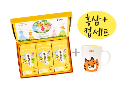 [홍삼+컵세트] 홍아순수 어린이스틱 2단계+호야머그컵